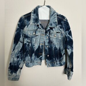 Tie-Dye Angels Cropped Jean Jacket XS-S Women’s